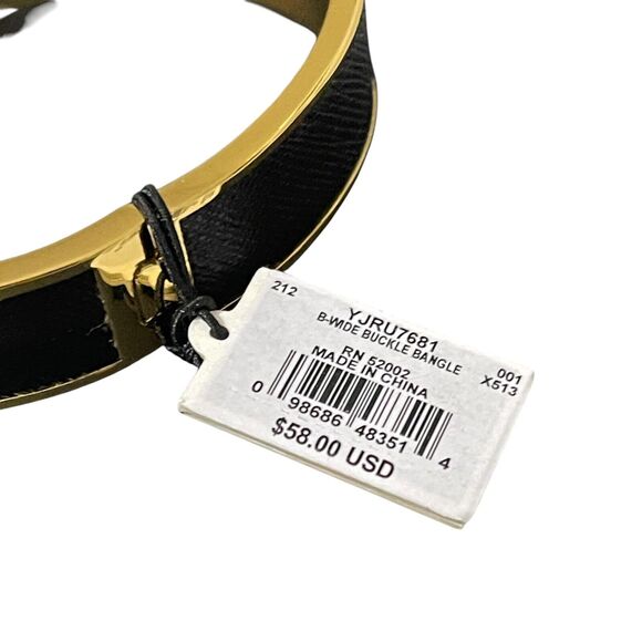 Juicy Couture Wide Buckle Bracelet Black and Gold Bangle New with Tag - Picture 6 of 7